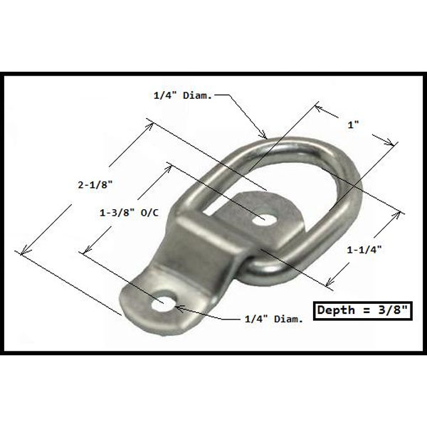 (10 pack) 1" DRing Tie Down, Rope Ring w/ Bracket eBay