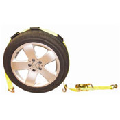 Car Carrier Strap w/ Wire Hooks & Adj Rubber Blocks & Ratchet image