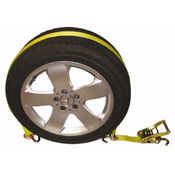 Car Carrier Tire Holder Strap w/ Swivel Hooks & Ratchet image