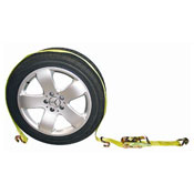 Car Carrier Tire Holder Strap w/ Wire Hooks & Ratchet image