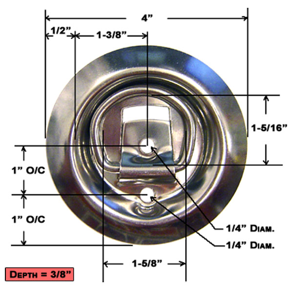 Flush Mount Stainless Steel DRing Rope Ring