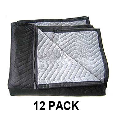 Moving Blankets ECONO DELUXE - 72X80 Blk/Gry 65Lbs/DZ -Moving Pads image