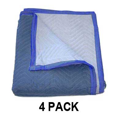 Moving Blankets - PRO MOVER 72''X80'' Blue/Blue 4-Pack Moving Pads image
