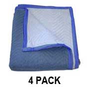 Moving Blankets - PRO MOVER 72''X80'' Blue/Blue 4-Pack Moving Pads image