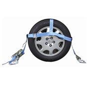 Wheel Net Car Tie Down w/ Twisted Snap Hook - Adj. w/ Ratchet image