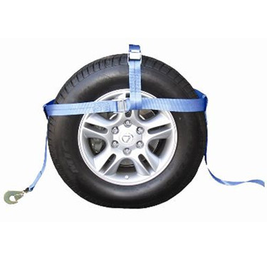 Wheel Net Car Tie Down w/ Twisted Snap Hook - Dbl Adjustable image