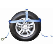 Wheel Net Car Tie Down w/ Twisted Snap Hook - Dbl Adjustable image
